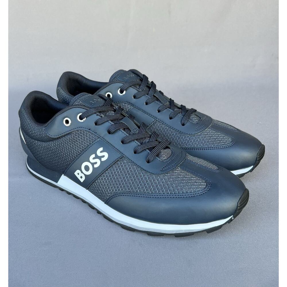BOSS Parkour Runner Sporty Sneakers Navy Blue Men's Size 12 US NEW